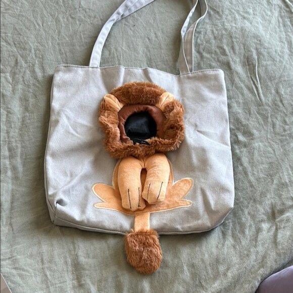 Lion Tote Shoulder Bag with Adjustable Hole for Pets Cat Small Dogs - Picture 9 of 9